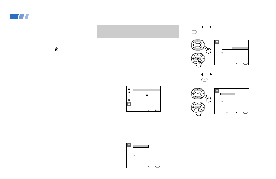 Selecting a custom rating in u.s.a, Selecting a custom rating, In u.s.a | Adjusting your set up (menus) (continued), Press v or v to select “rating,” and press, Press v or v to select “custom,” and press, Press enter to display the “password” screen | Sony 53S75 User Manual | Page 42 / 58