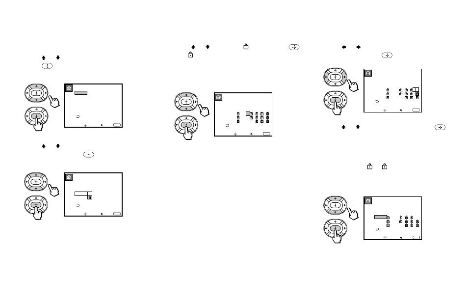 39 first, select a tv rating, Press v or v to select “tv rating,” and press, Continued) | Sony 53S75 User Manual | Page 43 / 58