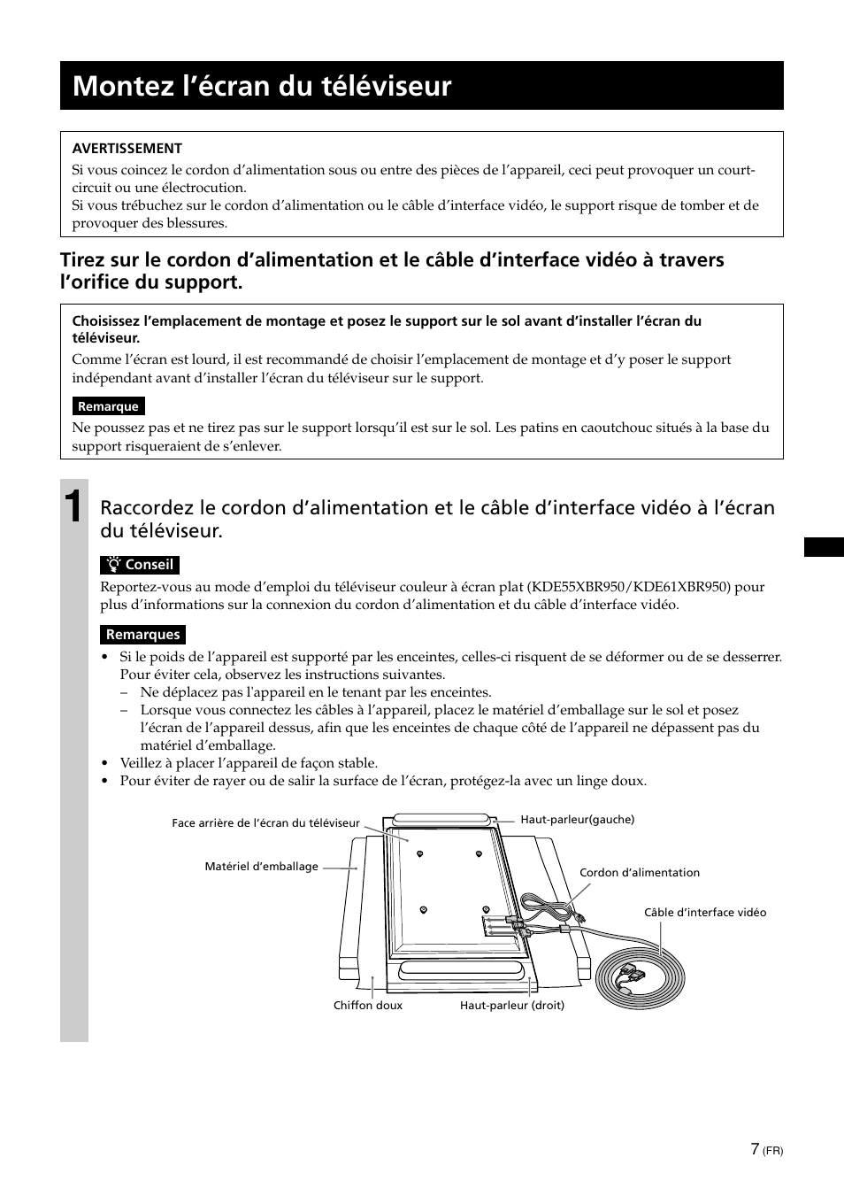 Montez l’écran du téléviseur | Sony SU-PF1L User Manual | Page 17 / 36