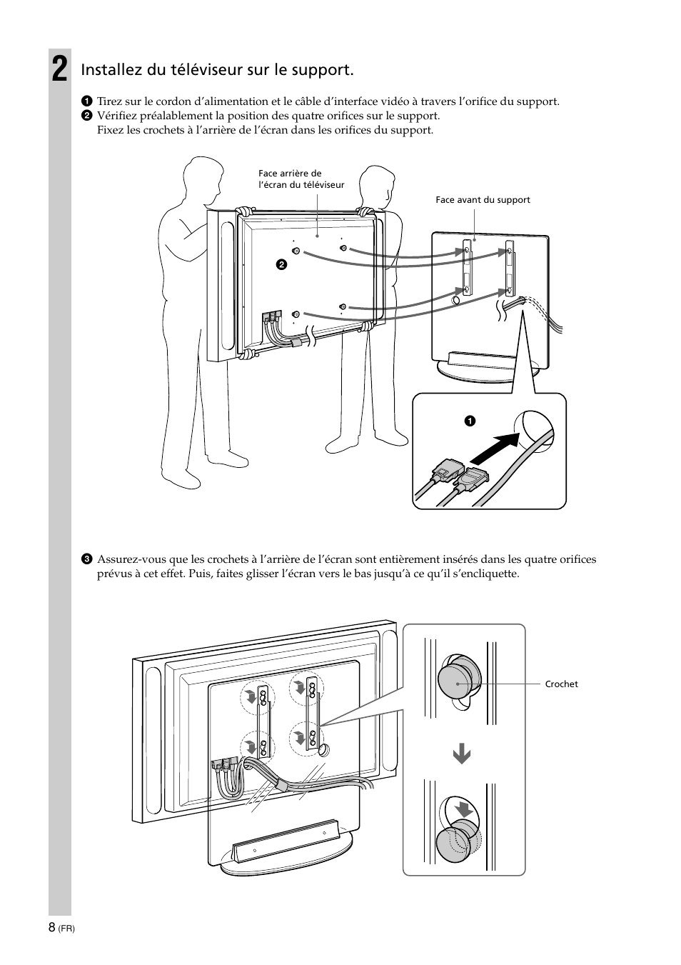 Installez du téléviseur sur le support | Sony SU-PF1L User Manual | Page 18 / 36