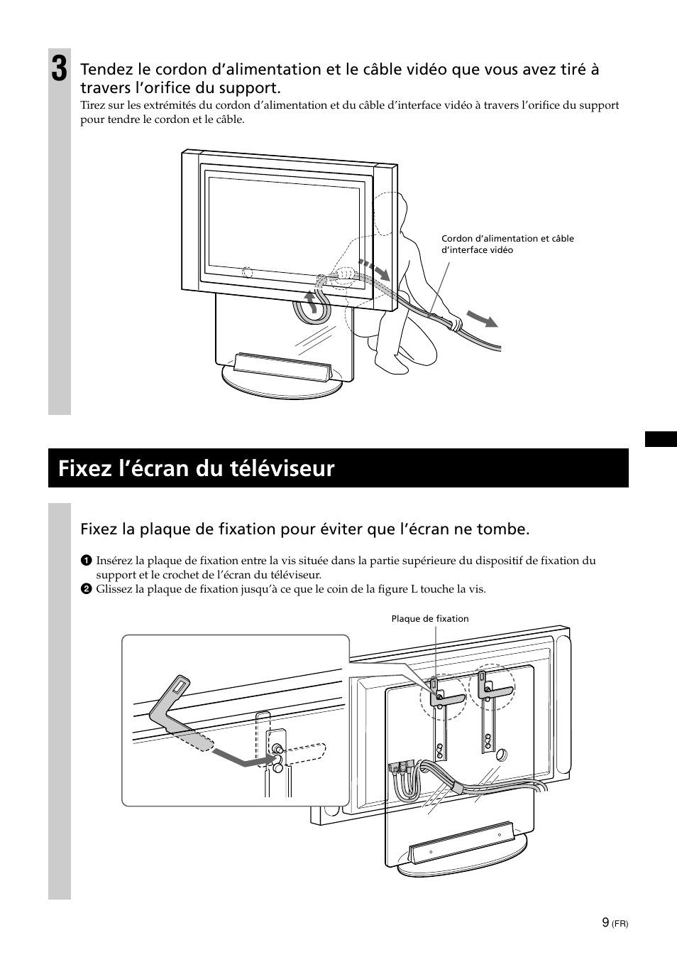 Fixez l’écran du téléviseur | Sony SU-PF1L User Manual | Page 19 / 36