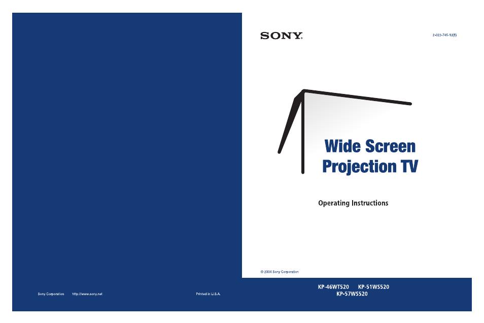 Sony KP 46WT520 User Manual | 85 pages