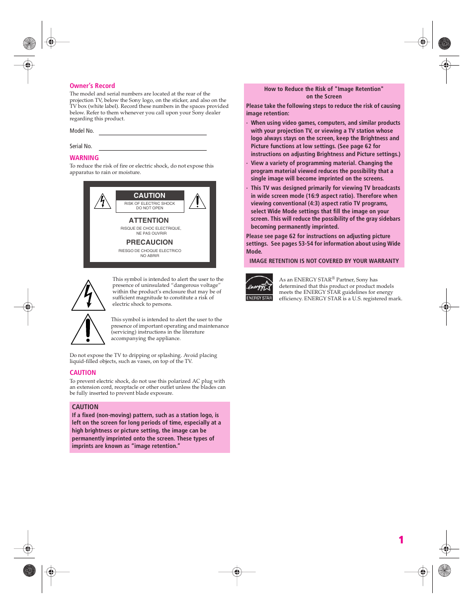 Sony KP 46WT520 User Manual | Page 2 / 85