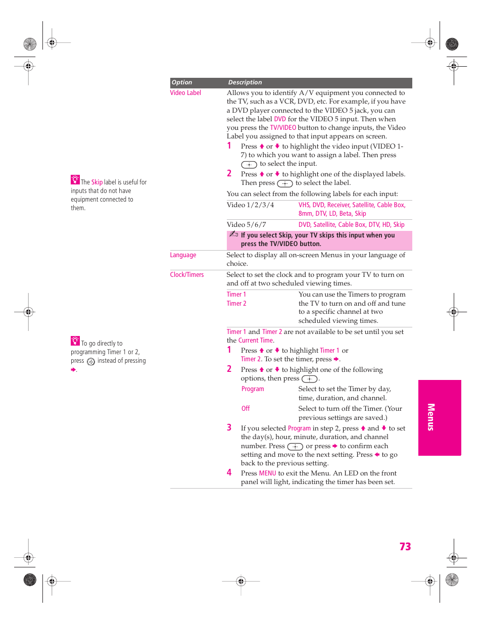 Sony KP 46WT520 User Manual | Page 74 / 85