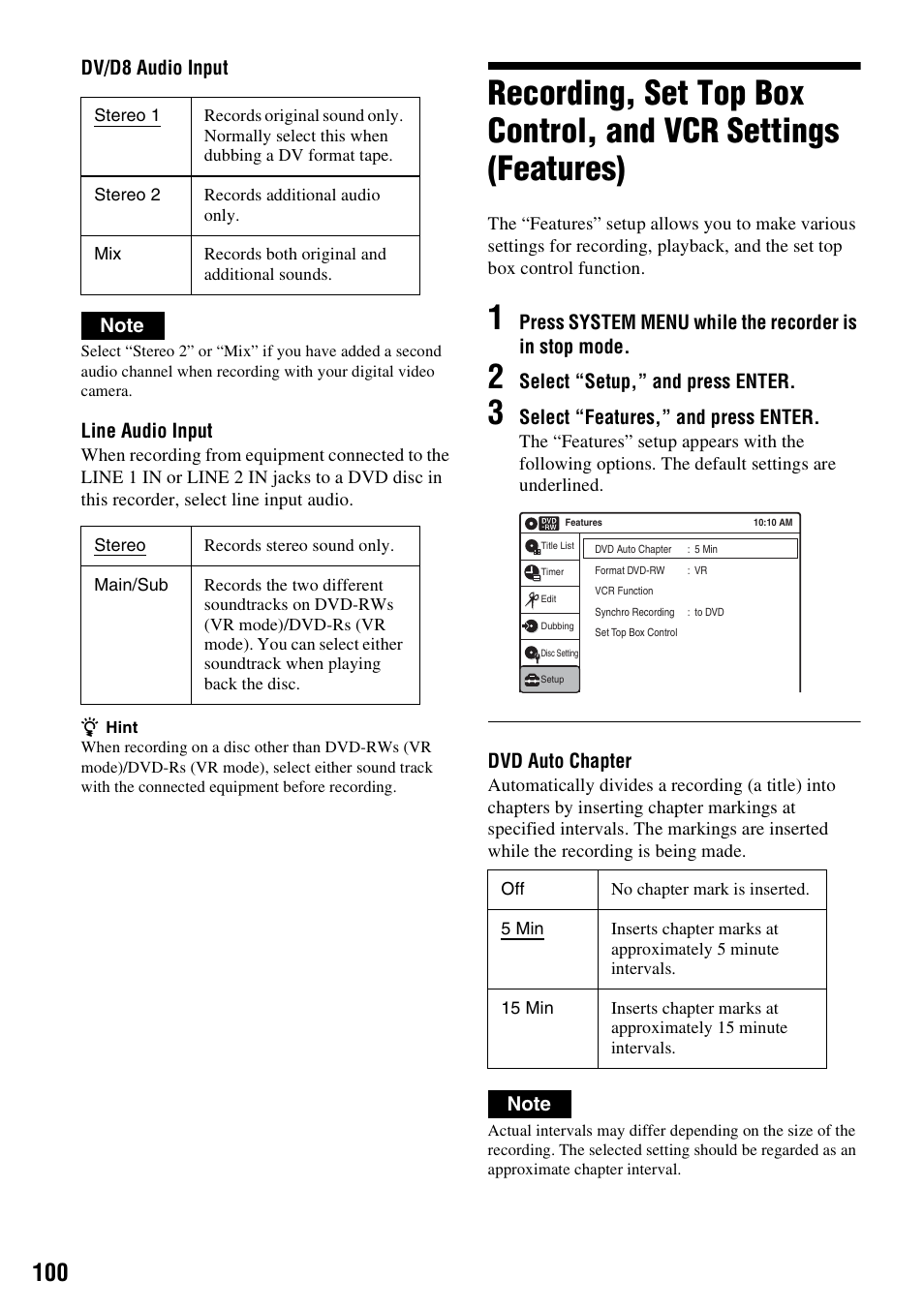 Sony RDR-VX555 User Manual | Page 100 / 160