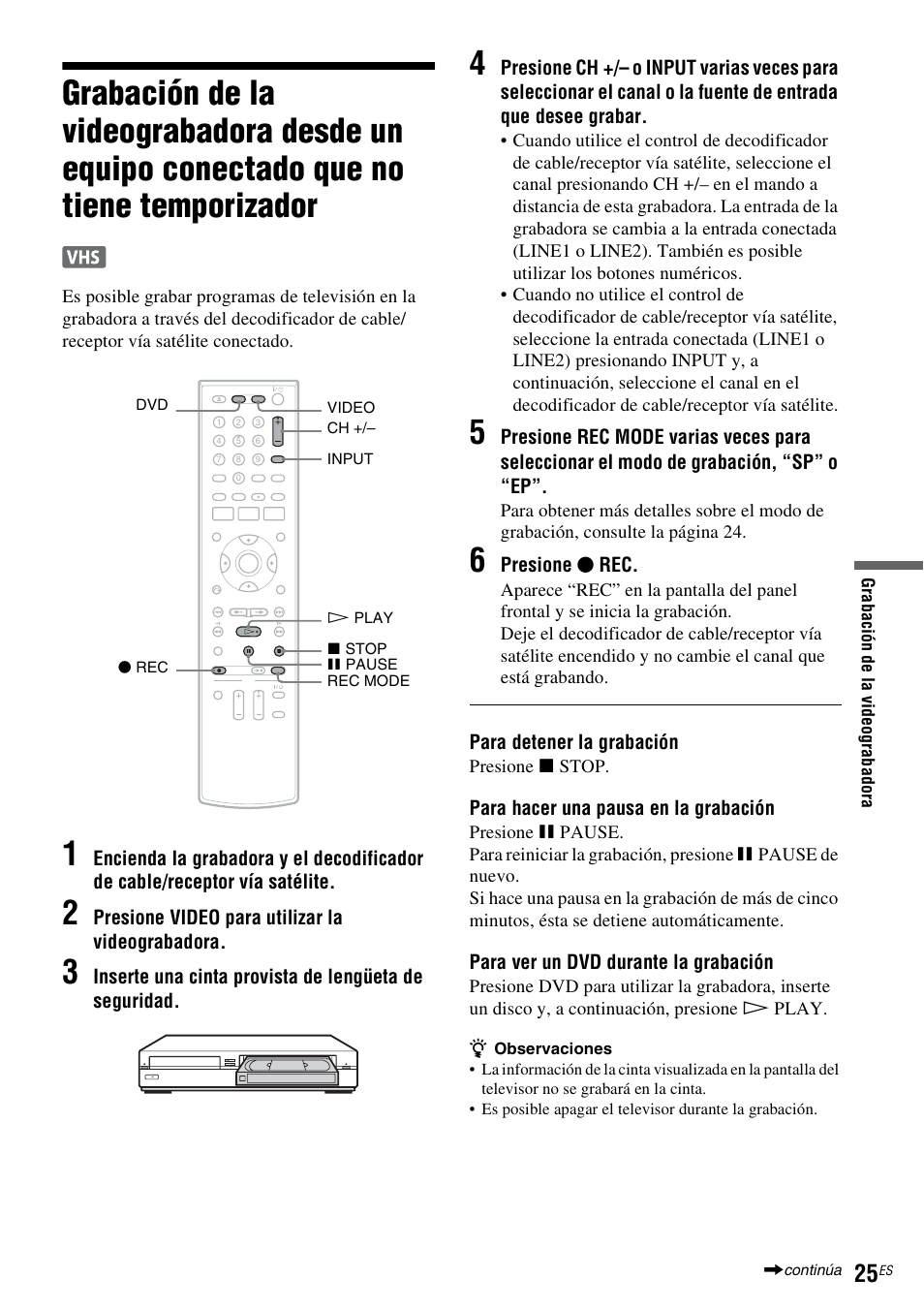 Temporizador | Sony RDR-VX555 User Manual | Page 151 / 160
