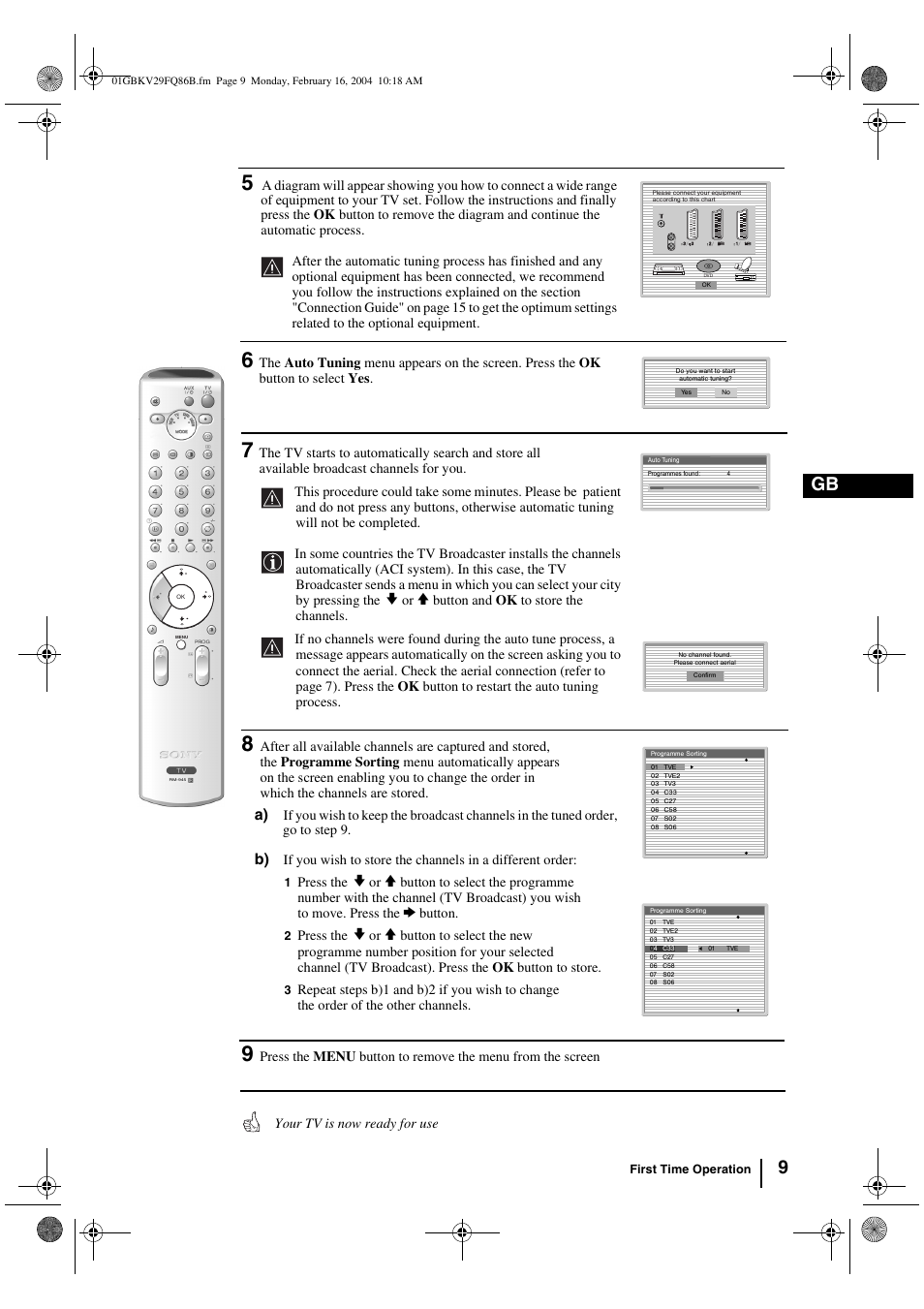 Sony FD Trinitron WEGA KV-32FQ86B User Manual | Page 9 / 32