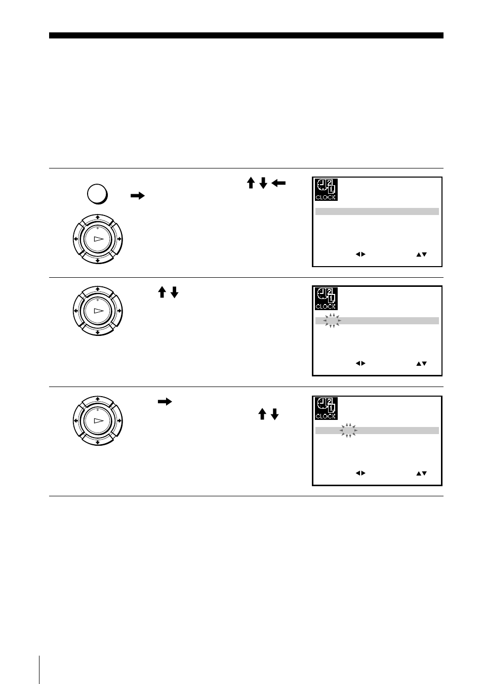 Setting the clock, Press m/m to set the hour | Sony SLV-ED343SG User Manual | Page 10 / 36