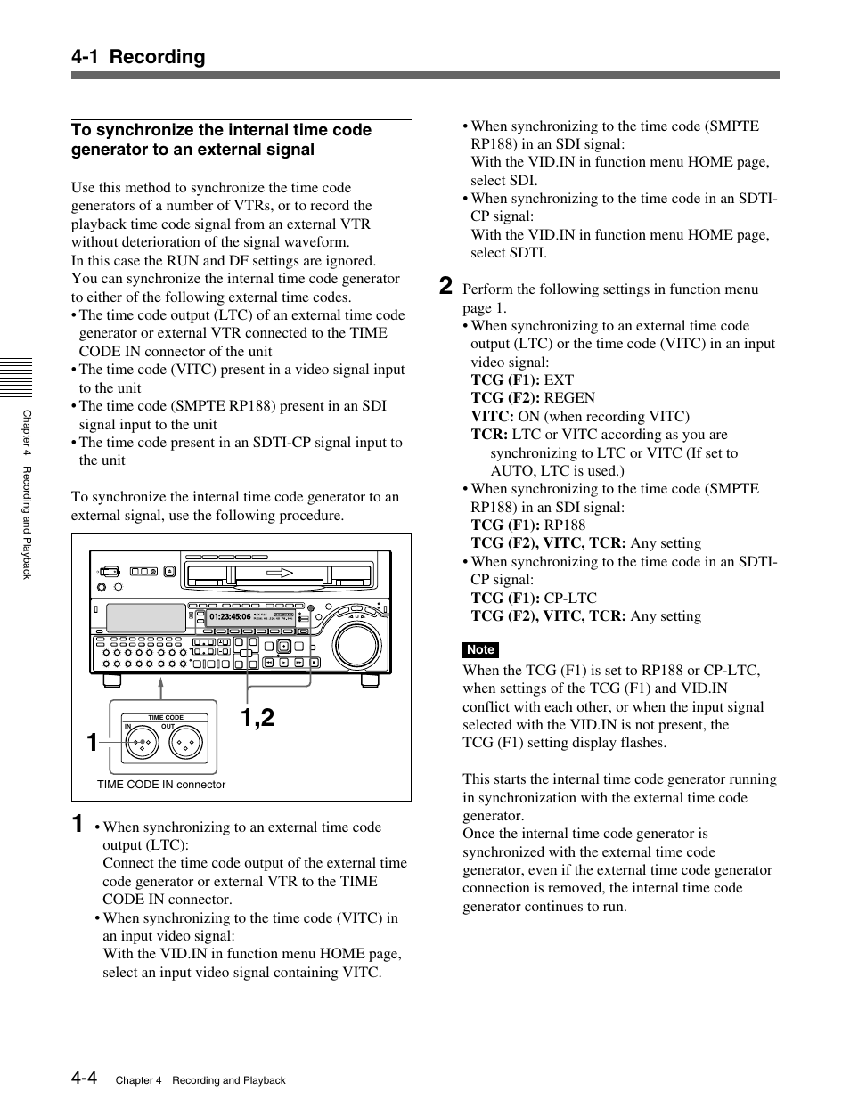 1 recording | Sony MSW-M2000 User Manual | Page 46 / 144