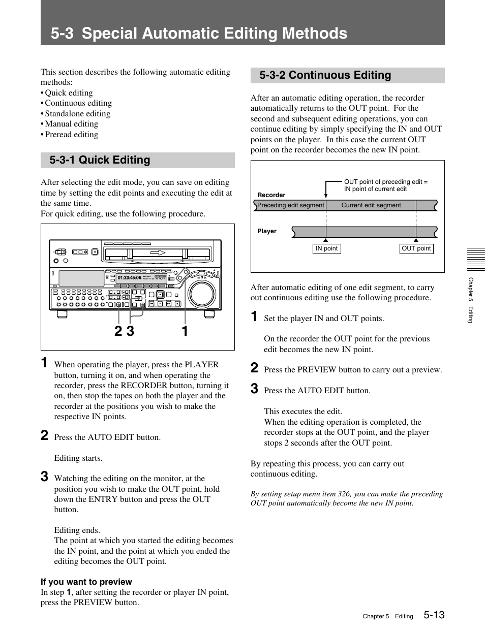 3 special automatic editing methods, 3-1 quick editing, 3-2 continuous editing | Sony MSW-M2000 User Manual | Page 69 / 144