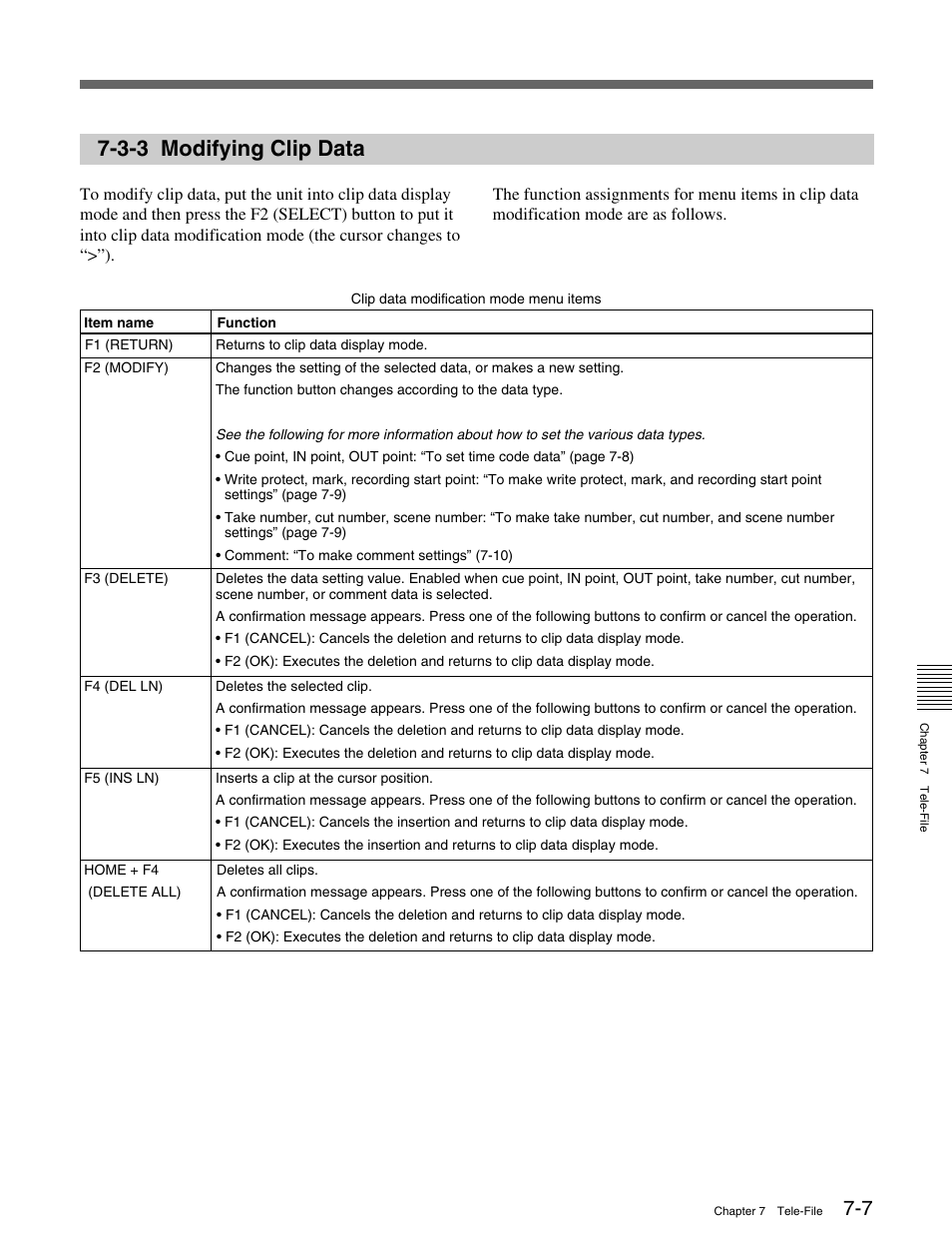 3-3 modifying clip data | Sony MSW-M2000 User Manual | Page 87 / 144