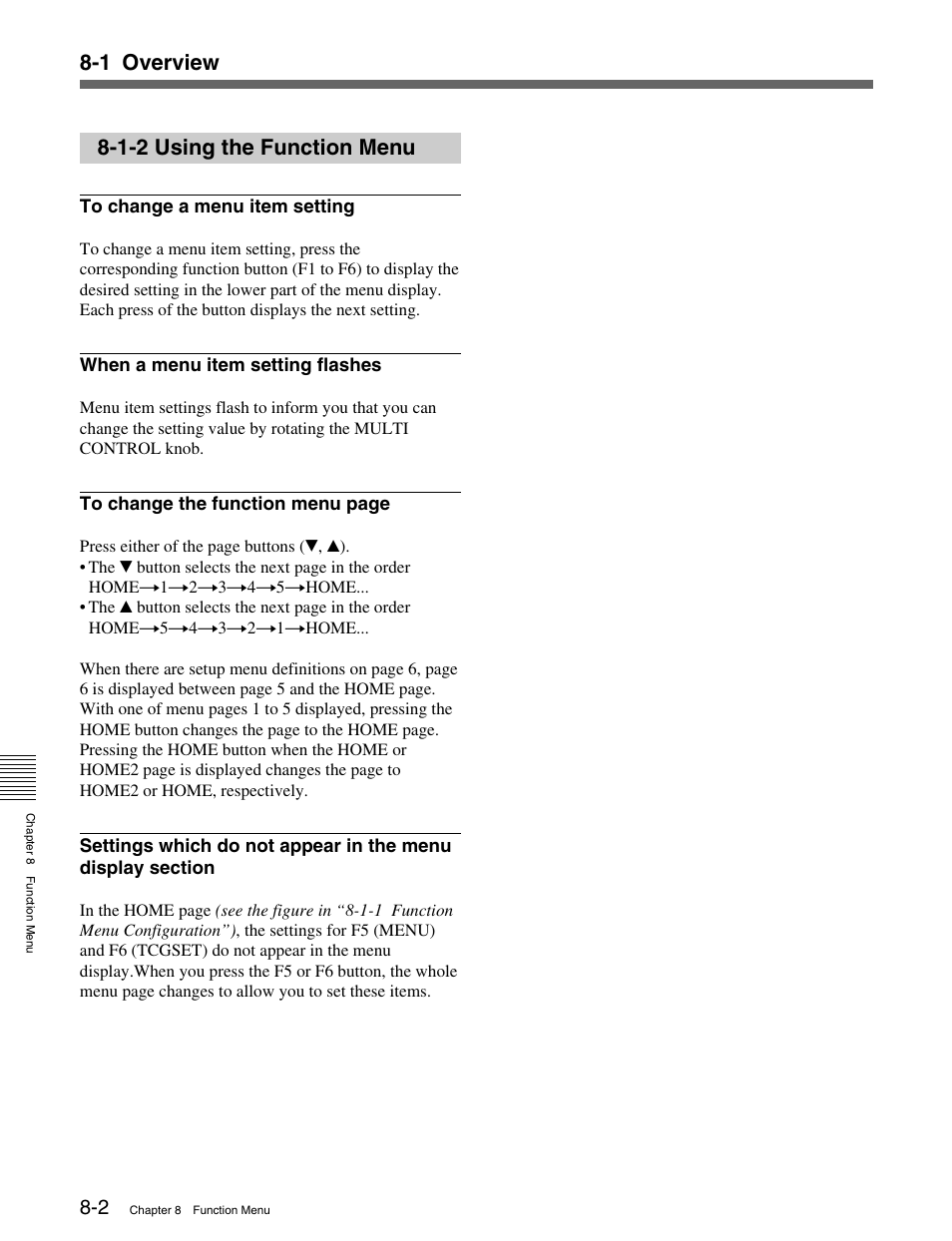 1-2 using the function menu, 1 overview | Sony MSW-M2000 User Manual | Page 94 / 144