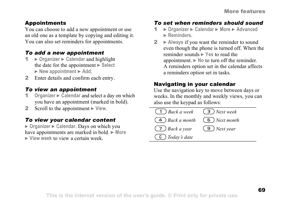 Sony K608i User Manual | Page 69 / 96
