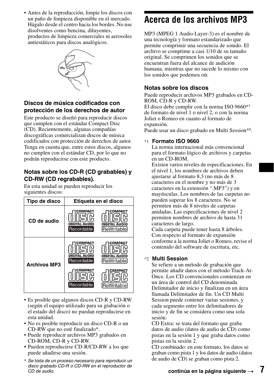 Acerca de los archivos mp3 | Sony CDX-F5500 User Manual | Page 35 / 84