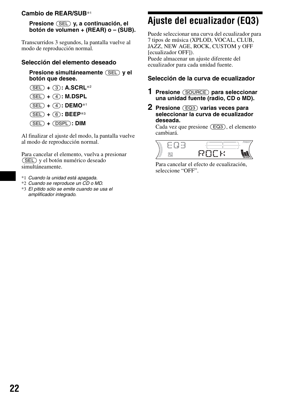 Ajuste del ecualizador (eq3) | Sony CDX-F5500 User Manual | Page 50 / 84