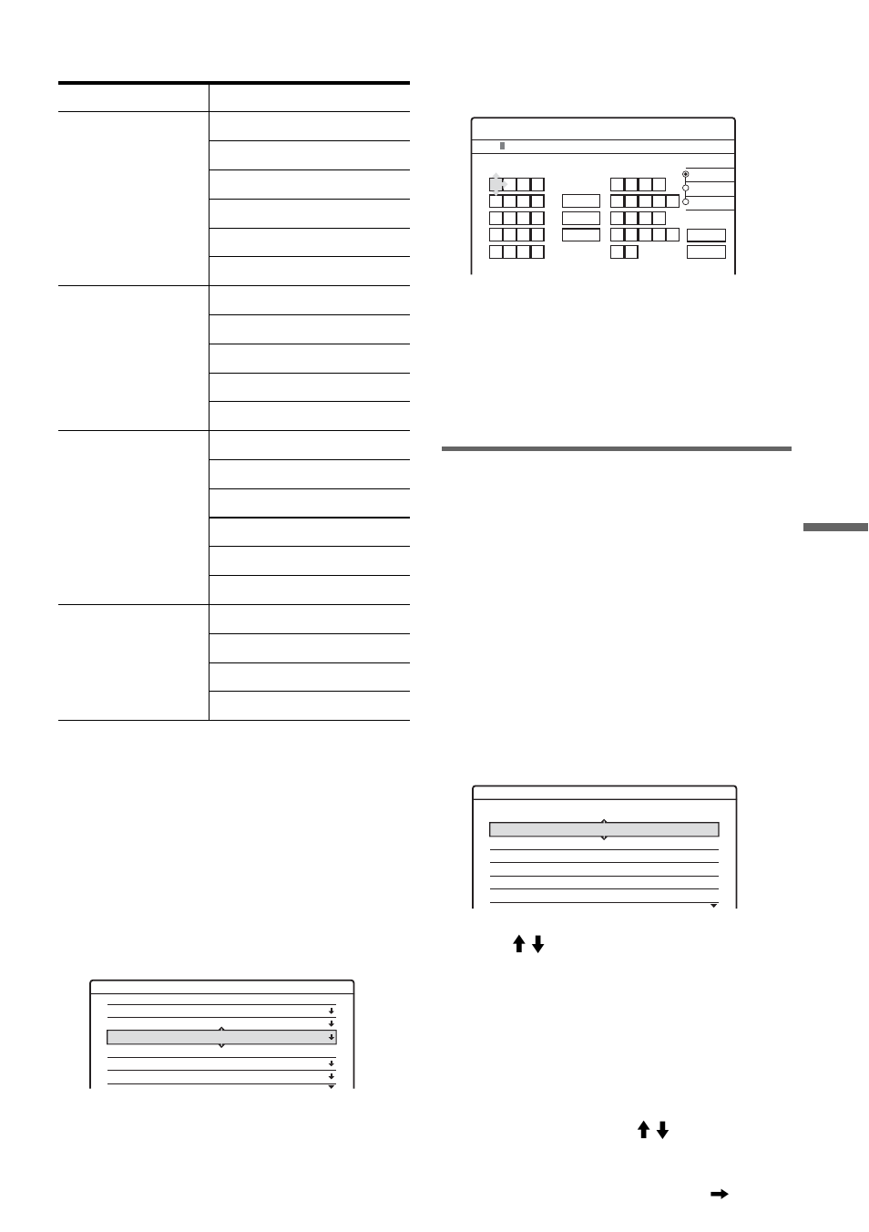 Channel list (changing/disabling the channels), Station name, Pay-tv/canal | Receivable channels, Select “channel setting,” and press enter, Select “finish,” and press enter, Select “channel list,” and press enter | Sony RDR-GX700 User Manual | Page 85 / 116