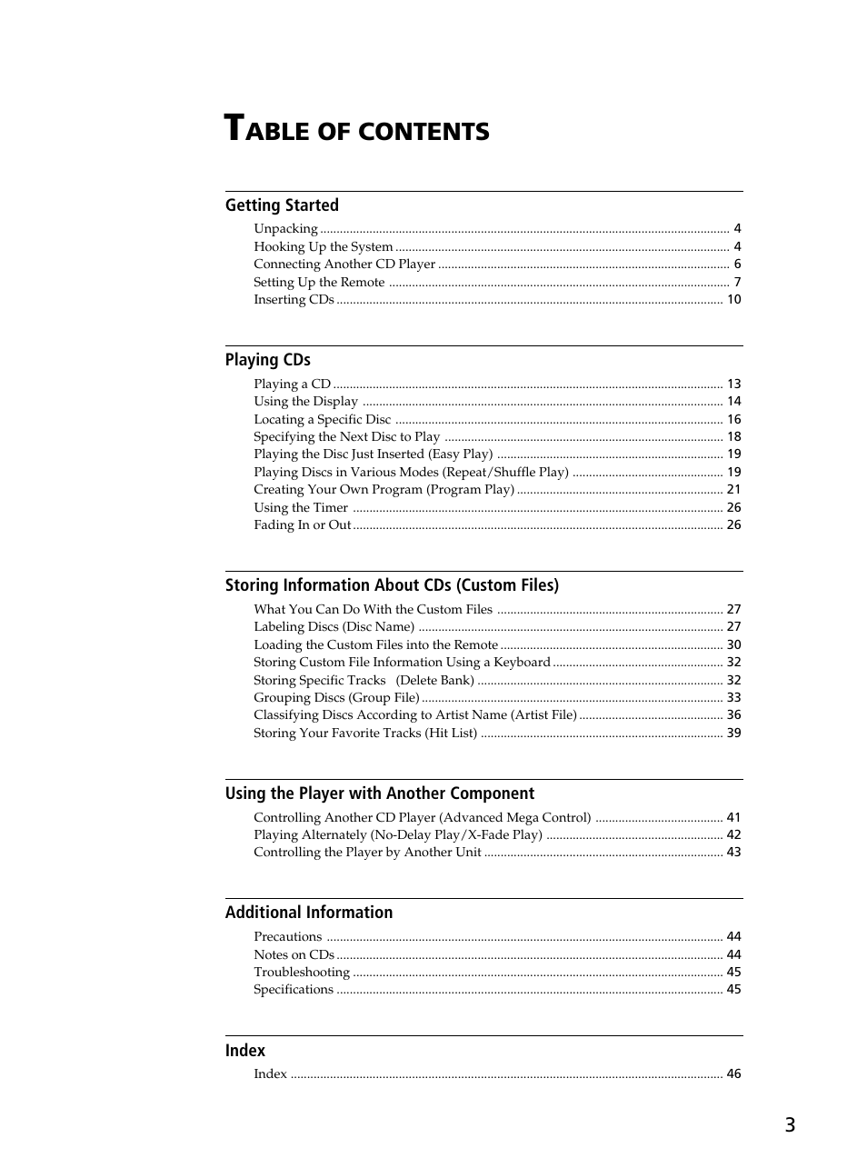 Sony CDP-CX450 User Manual | Page 3 / 48