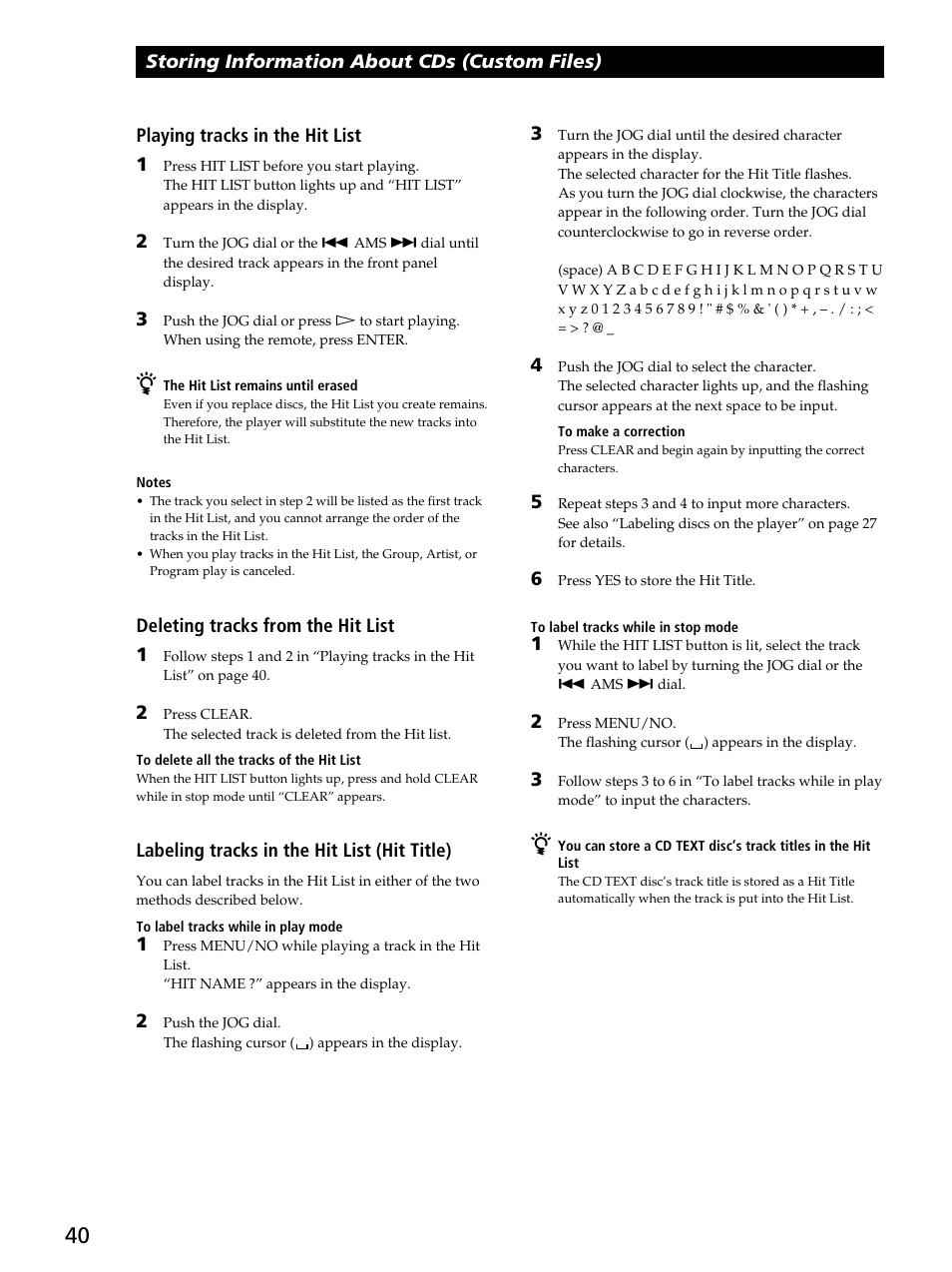 Sony CDP-CX450 User Manual | Page 40 / 48