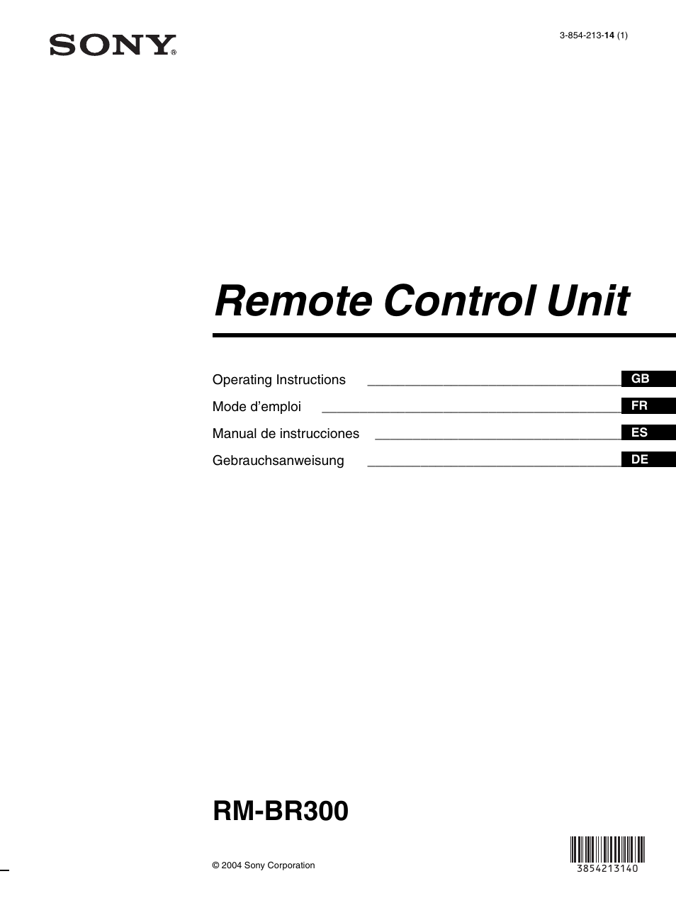 Sony RM-BR300 User Manual | 80 pages