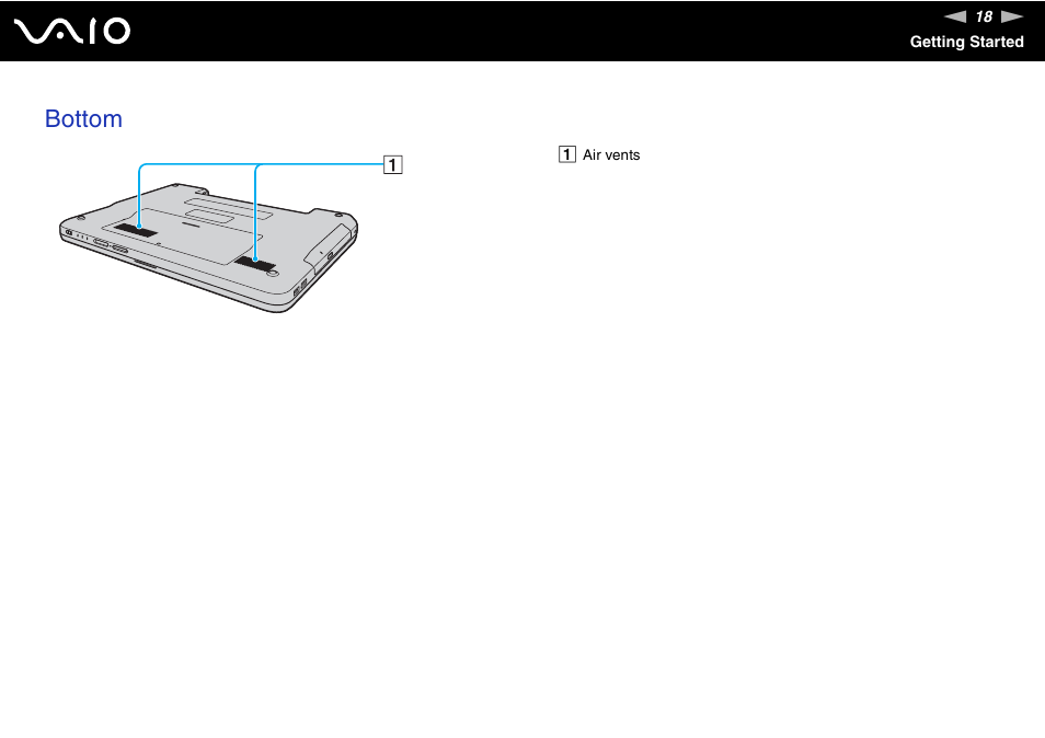 Bottom | Sony VAIO VGN-NR Series User Manual | Page 18 / 162