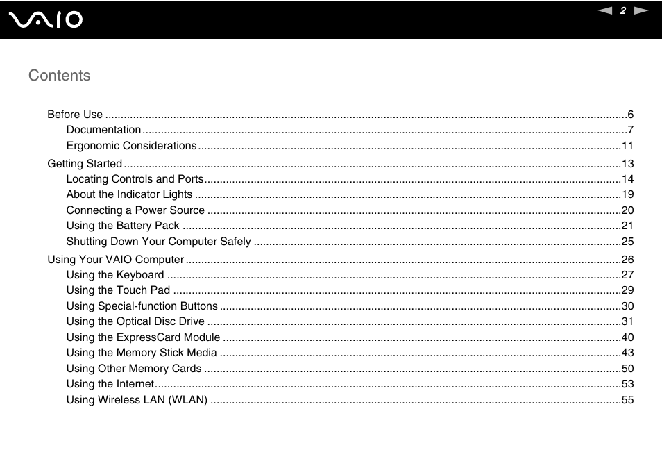 Sony VAIO VGN-NR Series User Manual | Page 2 / 162