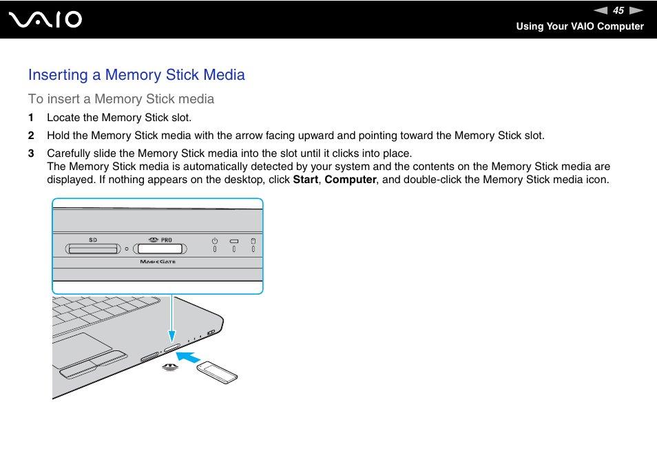 Sony VAIO VGN-NR Series User Manual | Page 45 / 162