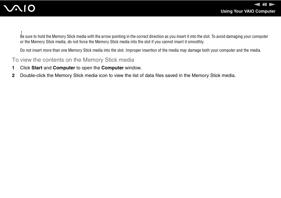 Sony VAIO VGN-NR Series User Manual | Page 46 / 162