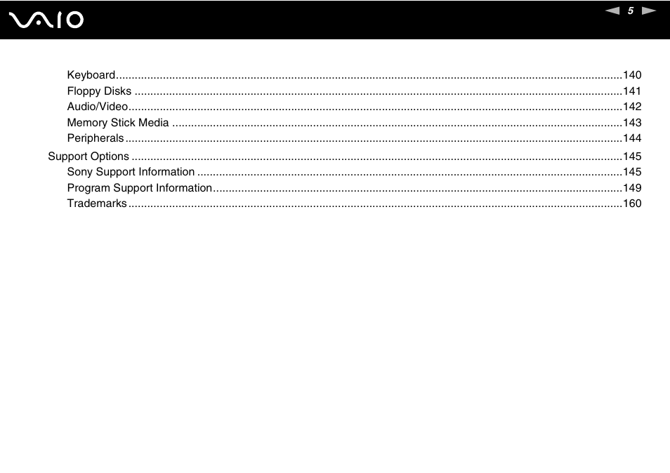 Sony VAIO VGN-NR Series User Manual | Page 5 / 162