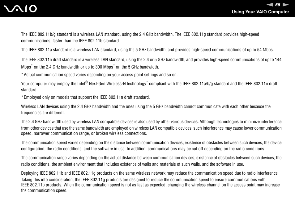 Sony VAIO VGN-NR Series User Manual | Page 56 / 162