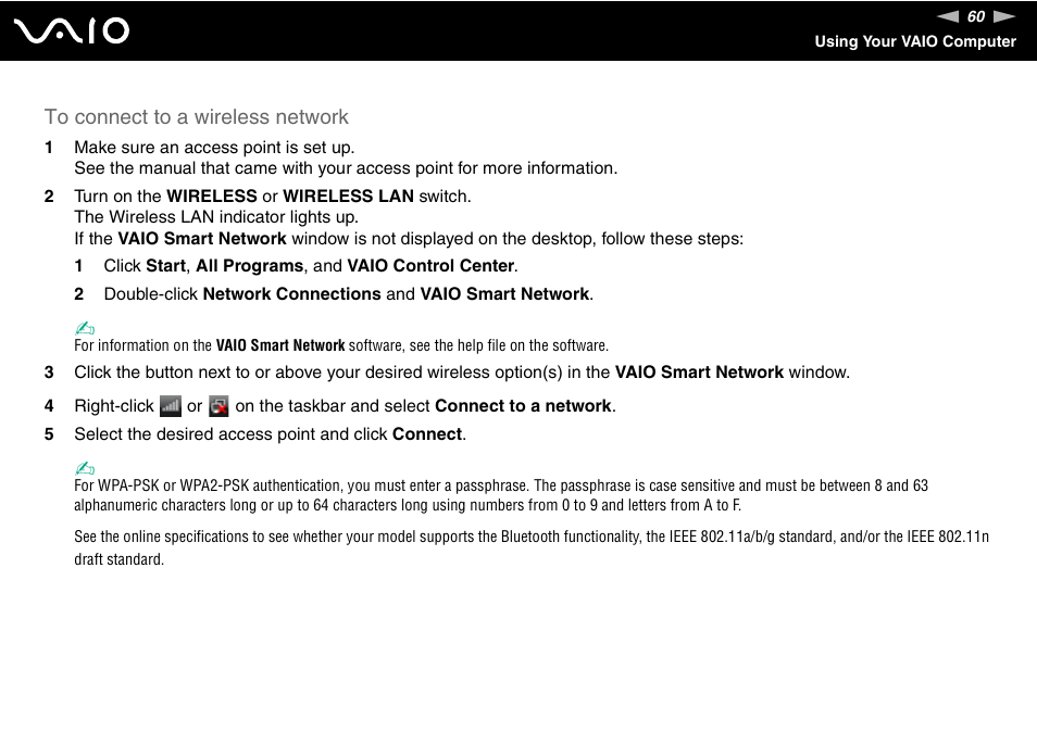 Sony VAIO VGN-NR Series User Manual | Page 60 / 162