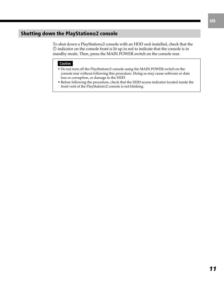 Shutting down the playstation, 2 console | Sony PlayStation 2 User Manual | Page 11 / 112
