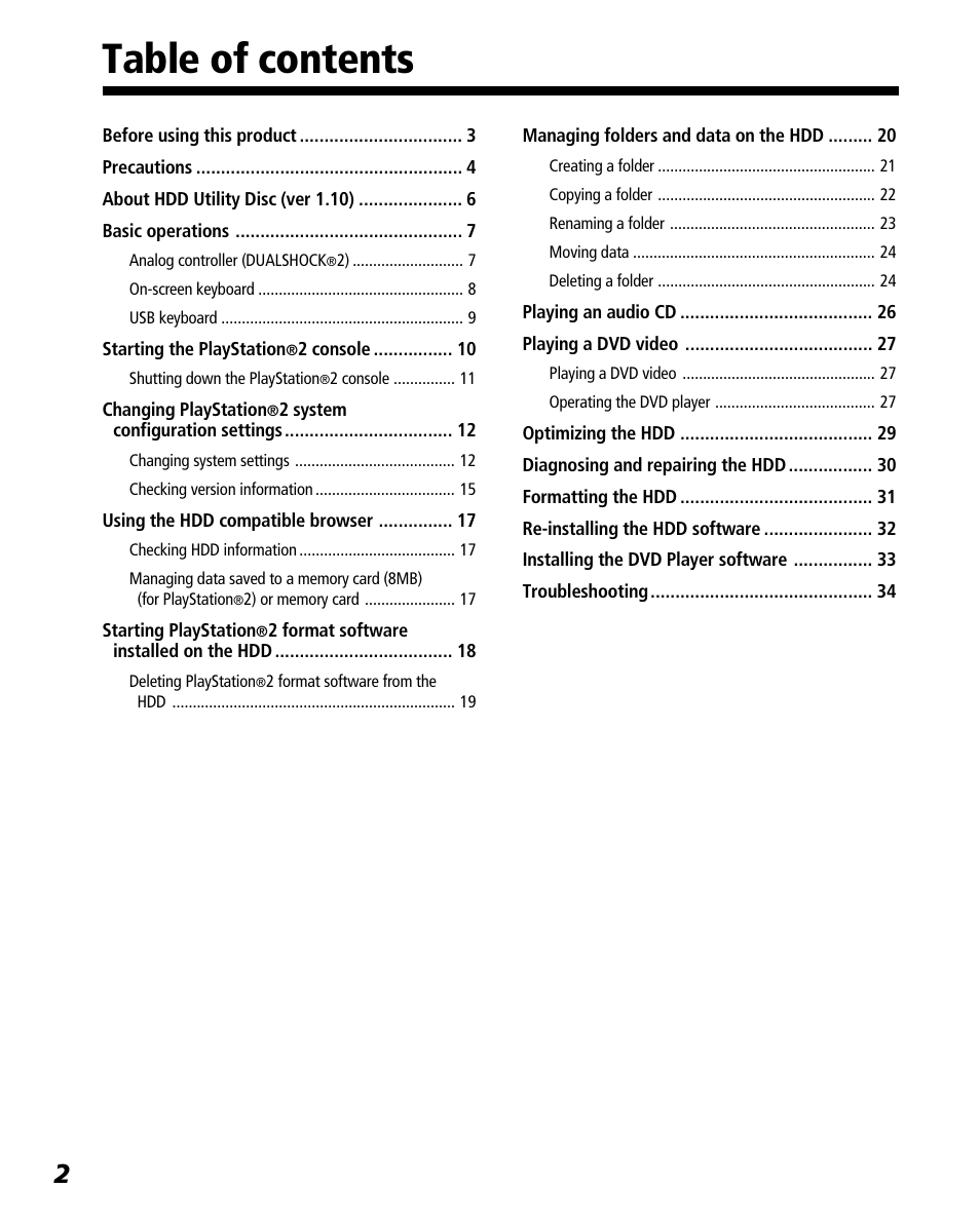 Sony PlayStation 2 User Manual | Page 2 / 112