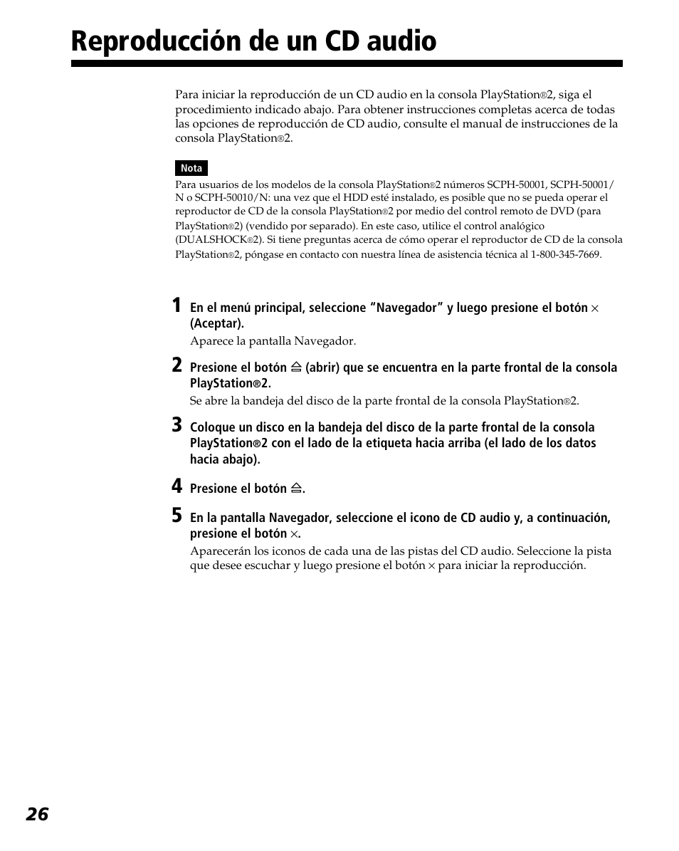 Reproducción de un cd audio | Sony PlayStation 2 User Manual | Page 98 / 112