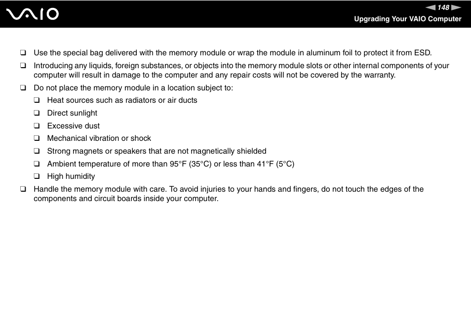 Sony VAIO VGN-SZ700 User Manual | Page 148 / 235