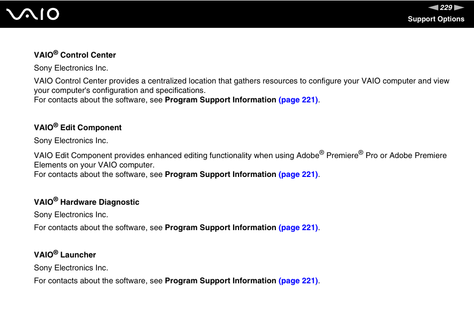 Sony VAIO VGN-SZ700 User Manual | Page 229 / 235