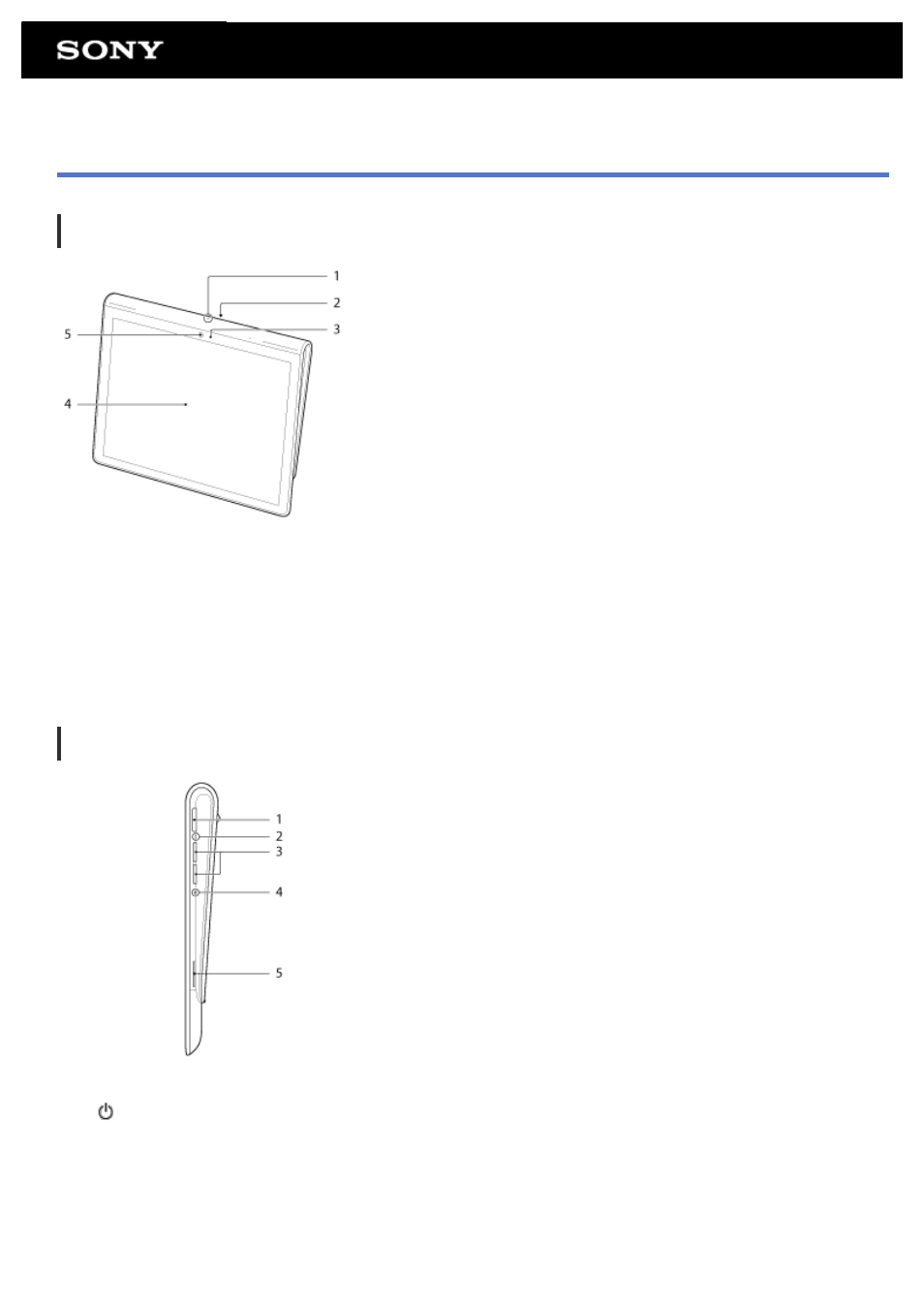 Parts and controls (tablet device) | Sony SGPT11 User Manual | Page 33 / 161