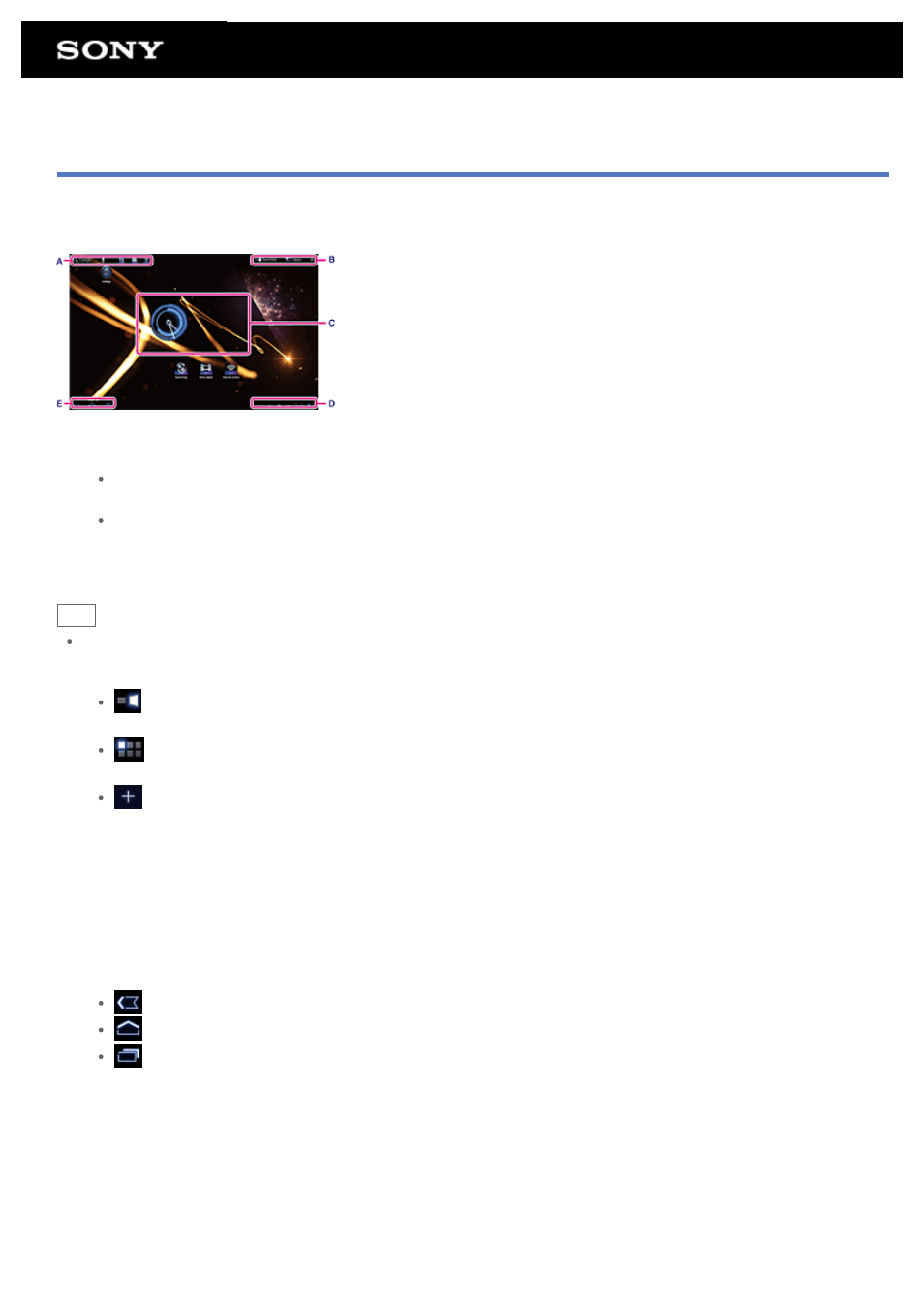 About the home screen | Sony SGPT11 User Manual | Page 56 / 161