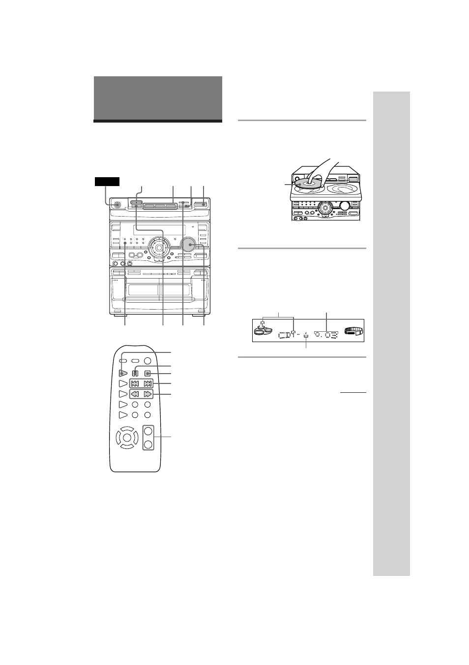 Playing a cd, Basic operations, Normal play | Press one of the disc 1~3 buttons | Sony MHC-RX90 User Manual | Page 11 / 50