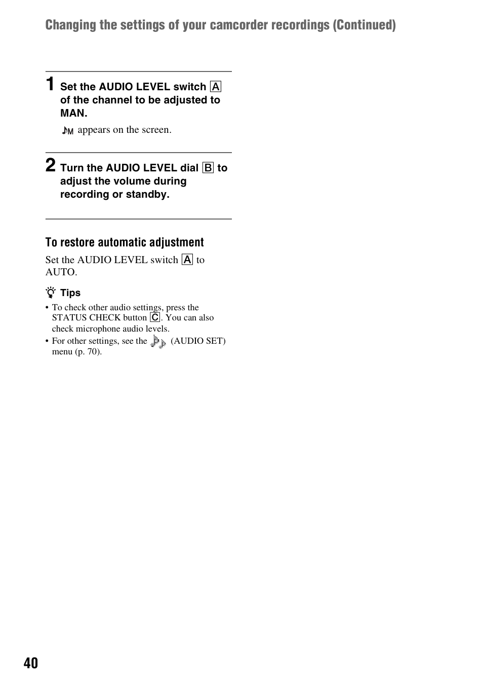 Sony HANDYCAM HDR-FX1000E User Manual | Page 40 / 131