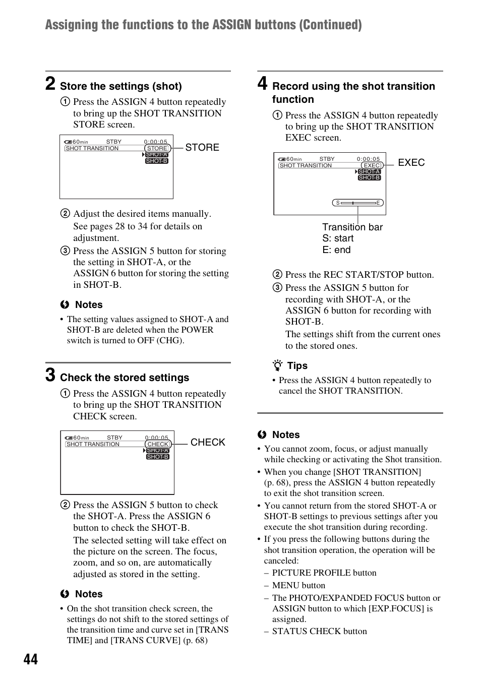 Sony HANDYCAM HDR-FX1000E User Manual | Page 44 / 131