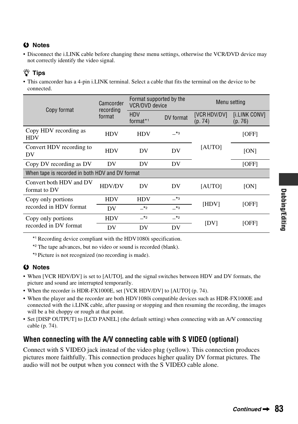 Sony HANDYCAM HDR-FX1000E User Manual | Page 83 / 131