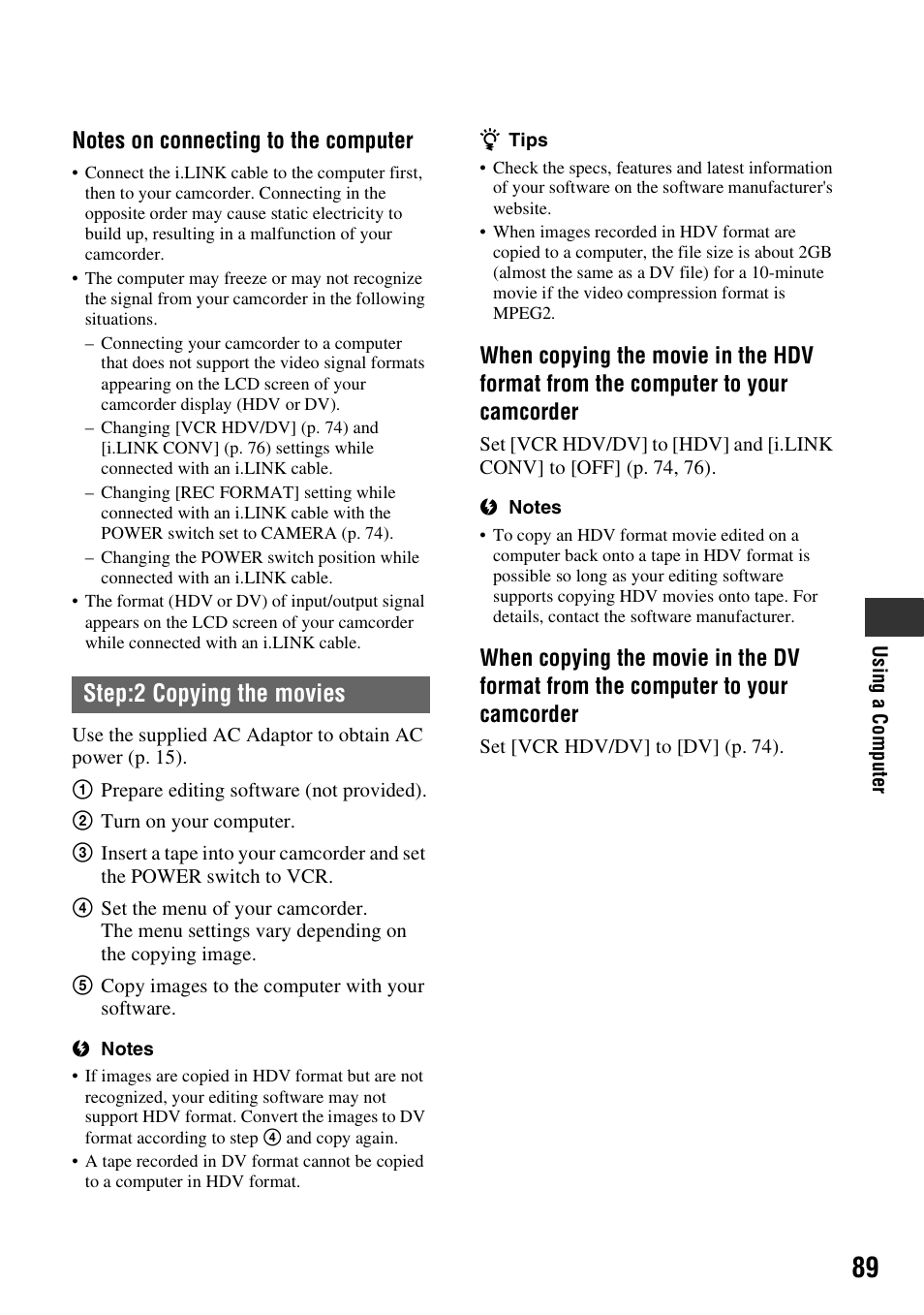 Step:2 copying the movies | Sony HANDYCAM HDR-FX1000E User Manual | Page 89 / 131