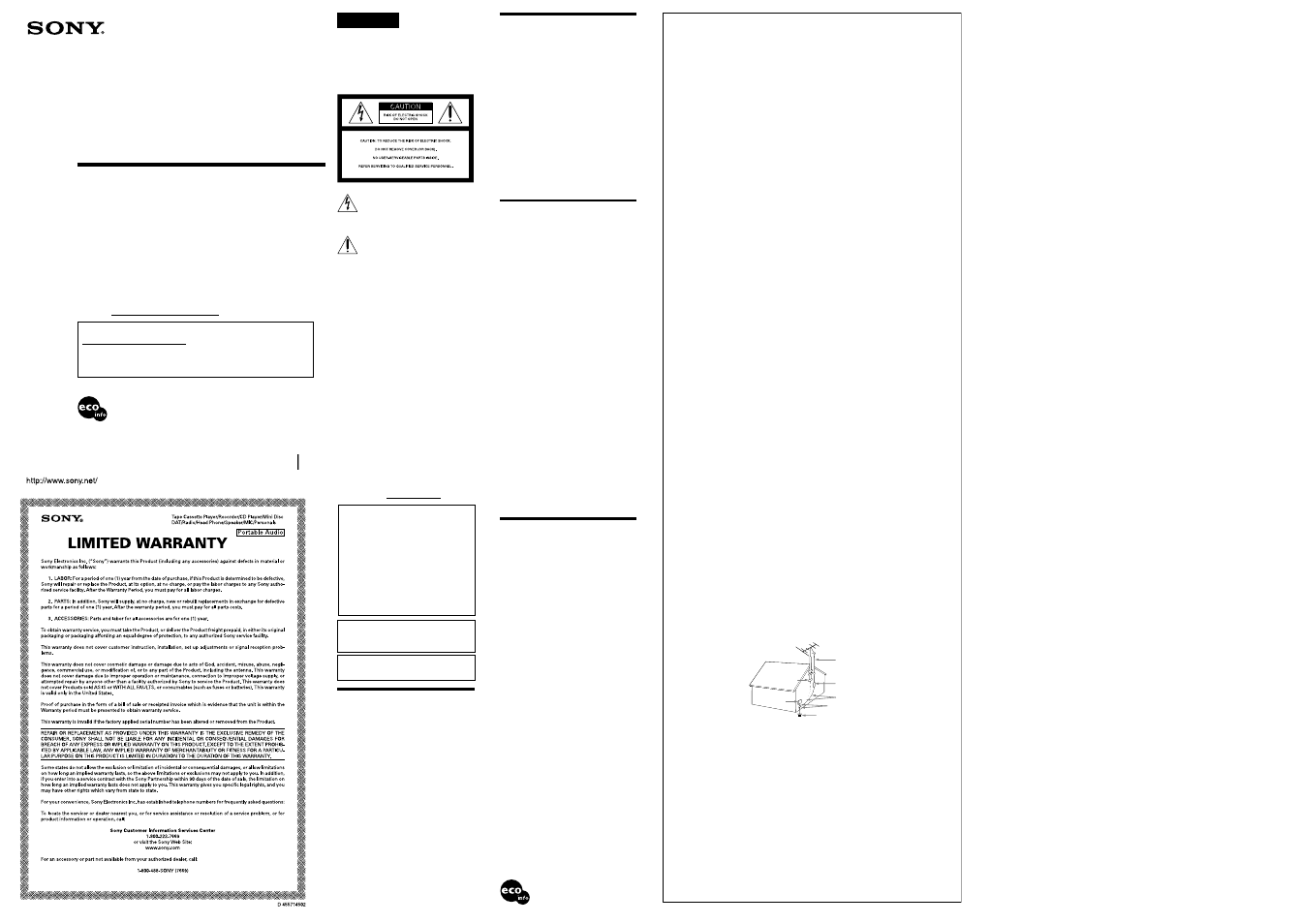 Sony ICF-CD553RM User Manual | 2 pages