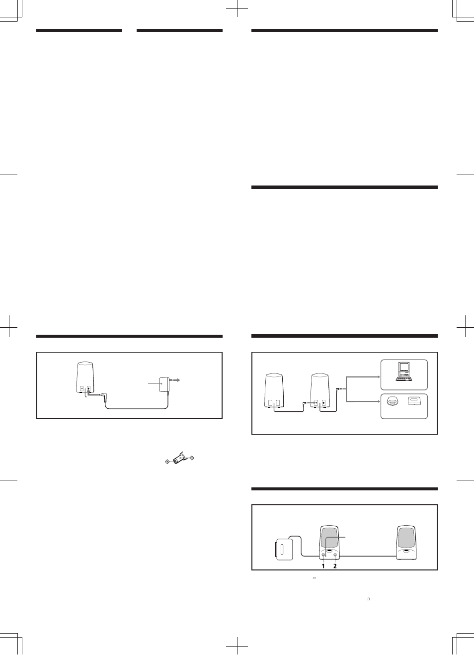 Precauciones, Especificaciones, Particularidades | Conexión, Forma de empleo alimentación, Advertencia | Sony ACTIVE SRS-A57 User Manual | Page 2 / 2