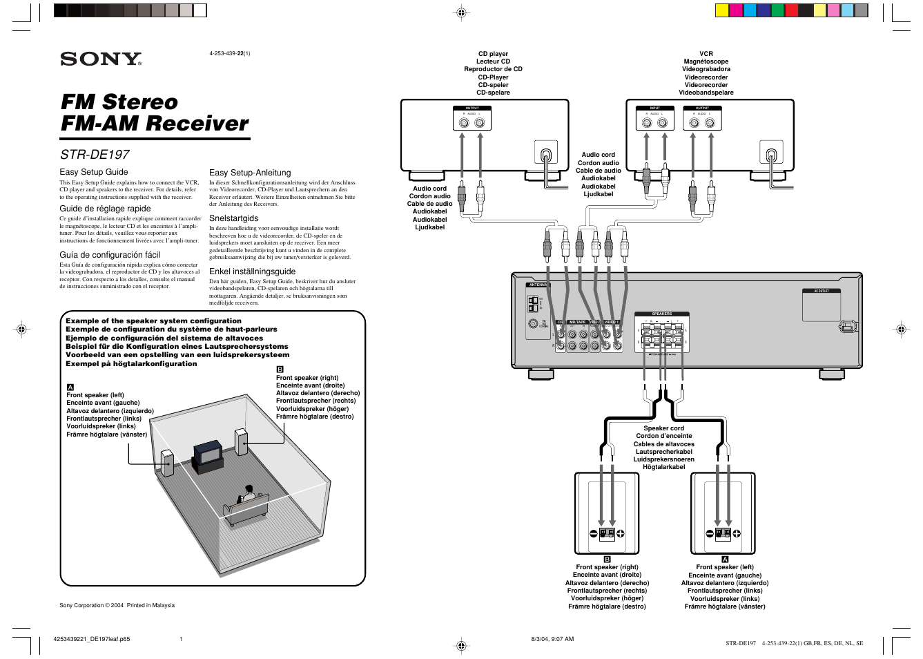 Sony STR-DE197 User Manual | 2 pages