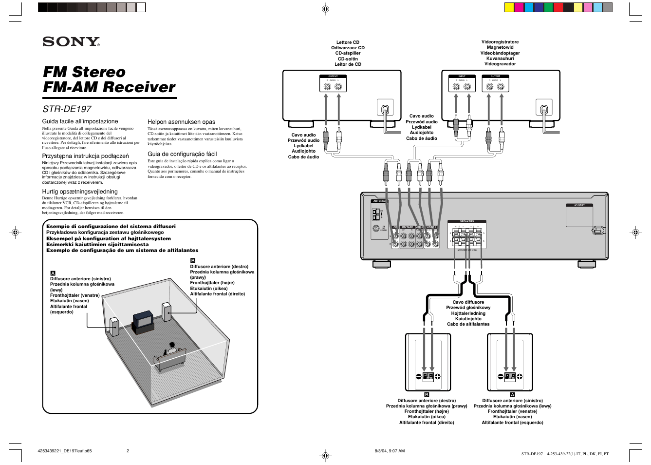 Fm stereo fm-am receiver, Str-de197 | Sony STR-DE197 User Manual | Page 2 / 2