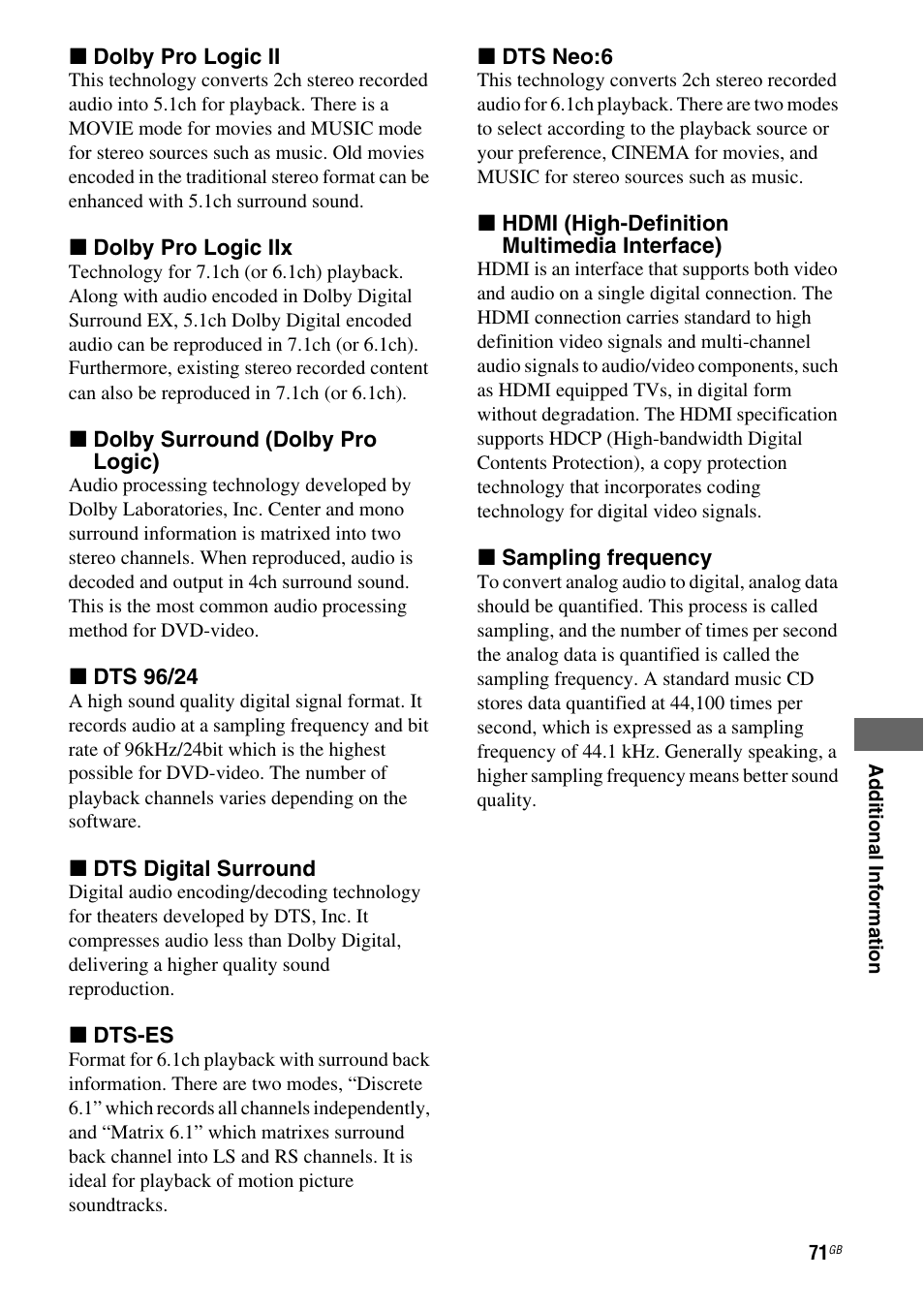 Sony HT DDW1600 User Manual | Page 71 / 80