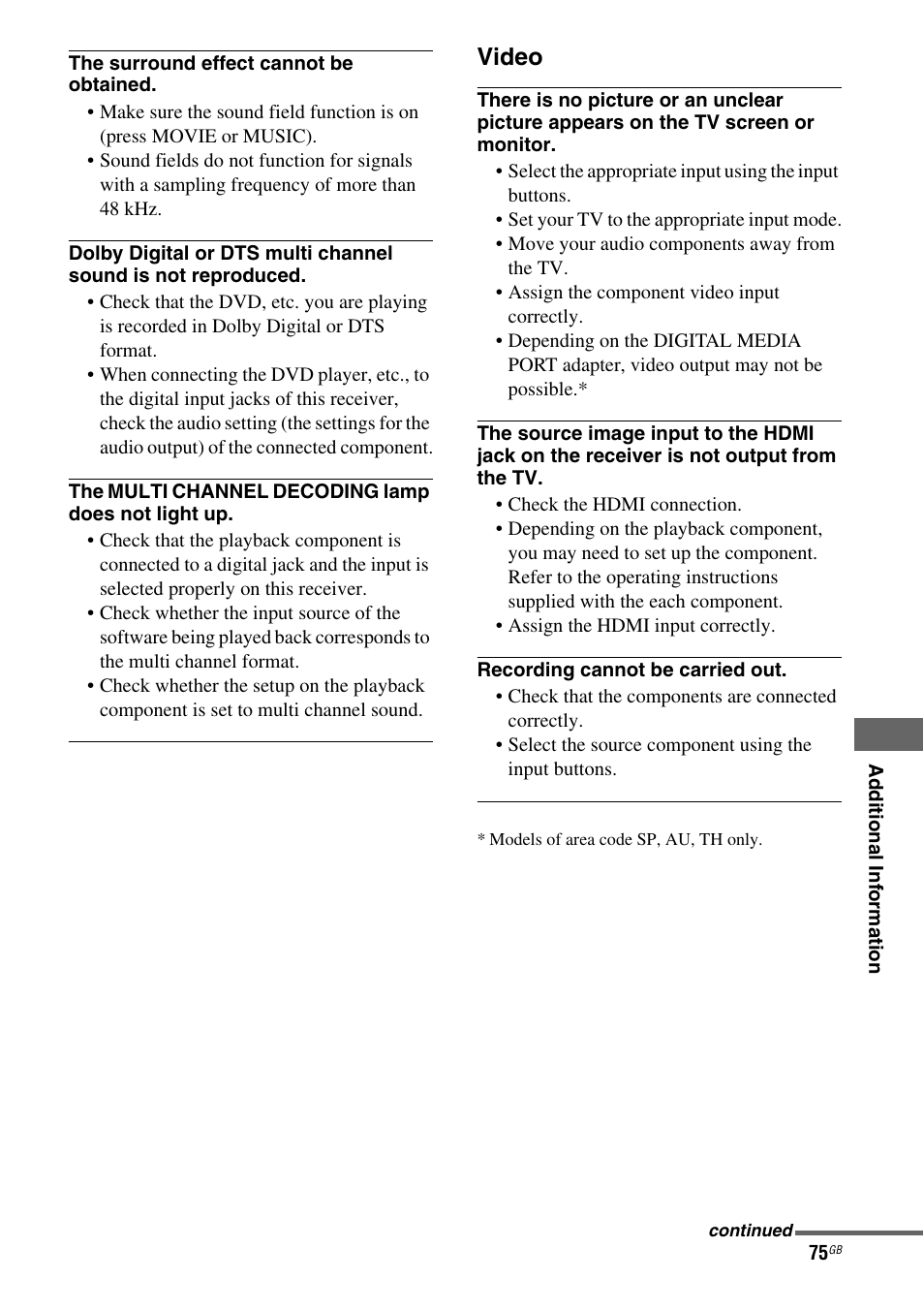 Sony HT DDW1600 User Manual | Page 75 / 80