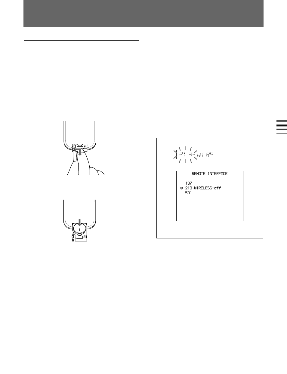 4 using the remote commander, Before using the remote commander, How to change the lithium battery | Setting menu | Sony J-H1 User Manual | Page 28 / 53