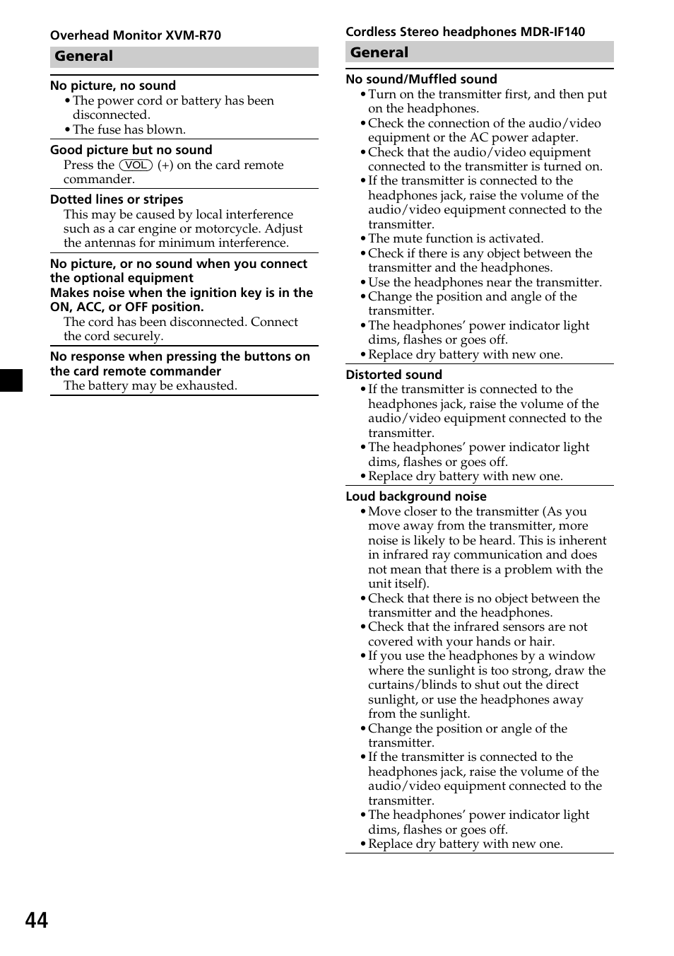 Sony MV-7101DS User Manual | Page 44 / 48